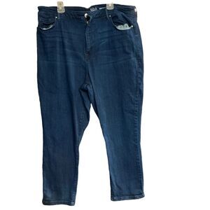 BOLD ELEMENTS Women’s Dark Wash Cropped Jeans Size 18 Inseam 23”